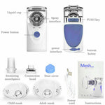 Mini Portable Travel Rechargeable Ultrasonic Nebulizer Inhaler Respirator Mesh