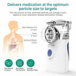 Mini Portable Travel Rechargeable Ultrasonic Nebulizer Inhaler Respirator Mesh