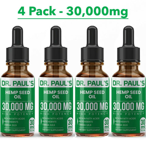 Hemp Oil Extract For Pain Relief, Stress , Anxiety, Sleep - 4 PACK 30,000 mg